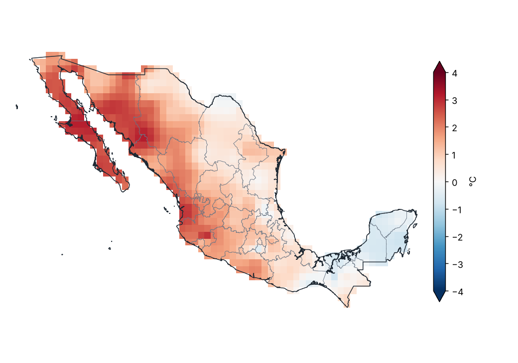 Anomalía de temperatura media (1991–2020)