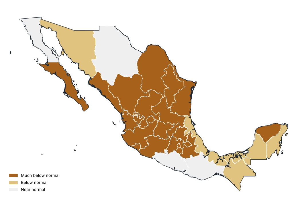 Percent of normal by state
