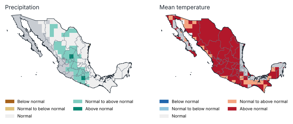Outlook for Mar–May 2026: most likely tercile