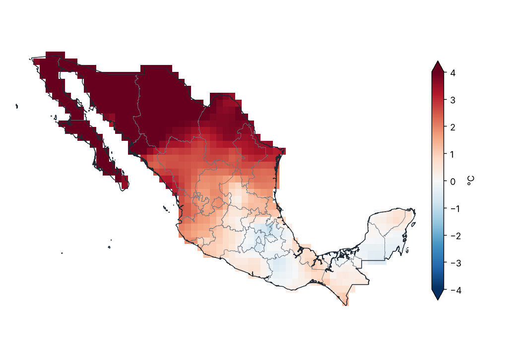 Anomalía de temperatura media (1991–2020)