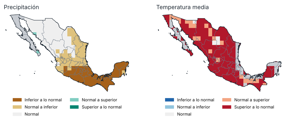 Perspectiva para Jul–Sep 2026: tercil más probable