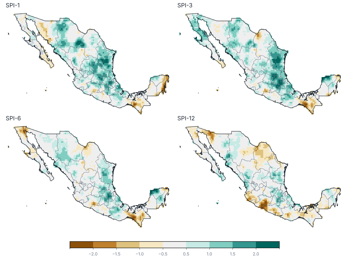 Índice Estandarizado de Precipitación (SPI) al cierre de junio 2026